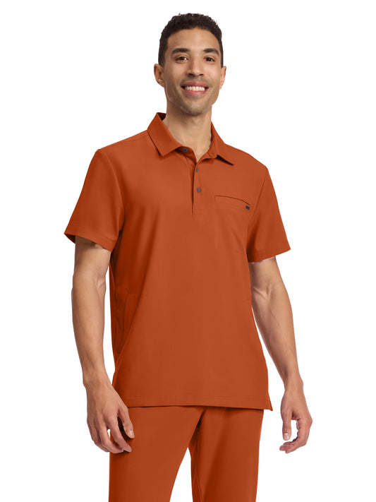 Men's 3-Pocket Polo Collar Top - 759 - Warm Sunrise