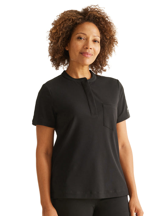 Women's 1-Pocket Mandarin Collar Scrub Top