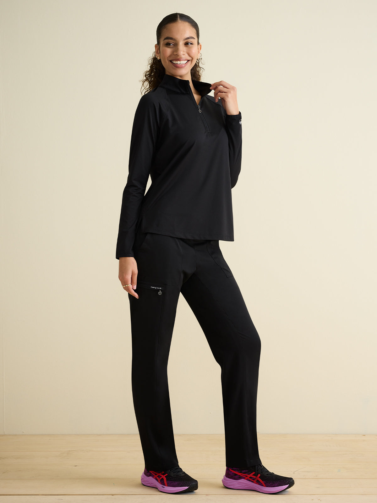 Women's Pocketless Quarter Zip Shirt