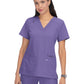 Women's Three-Pocket Wide V-Neck Stretch Hustle and Heart Top - 1019 - Wisteria