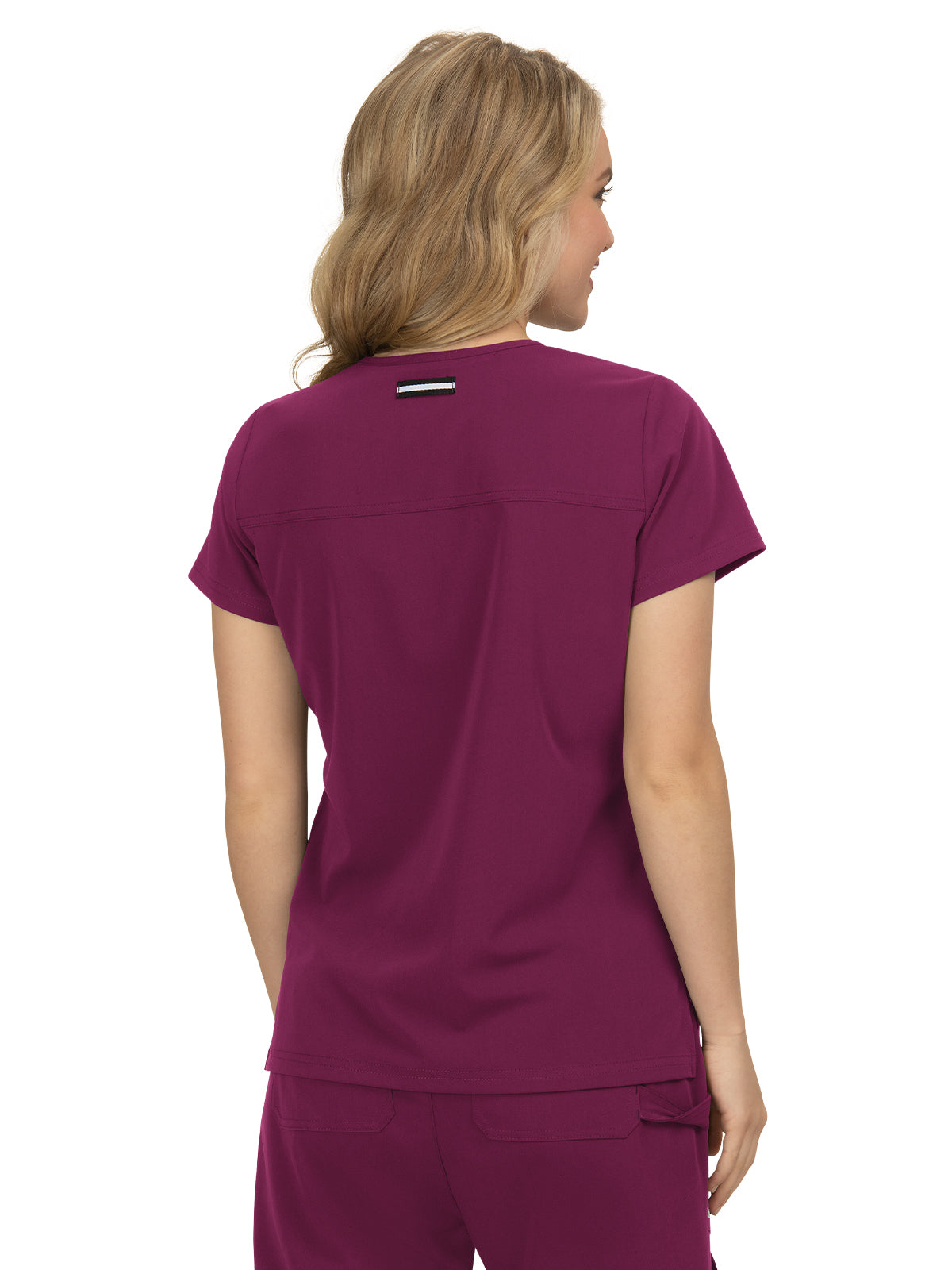 Women's 3-Pocket Wide V-Neck Stretch Hustle and Heart Scrub Top