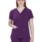 Women's Three-Pocket Wide V-Neck Stretch Hustle and Heart Top - 1019 - Eggplant