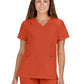 Women's Three-Pocket Wide V-Neck Stretch Hustle and Heart Top - 1019 - Burnt Umber