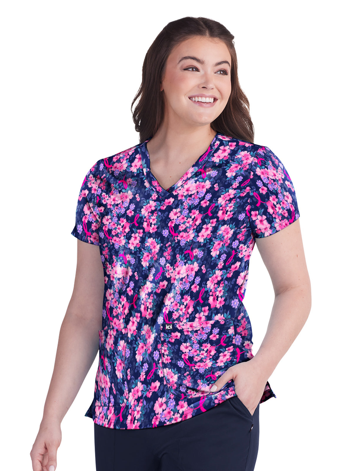 Women's 2-Pocket Breast Cancer Early Energy Top