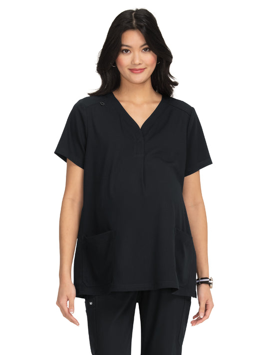 Women's Two-Pocket Maternity Onboard Top - 1073 - Black