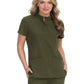 Women's Four-Pocket Zipper-Neck Mandarin Collar Driven Top - 1081 - Olive Green