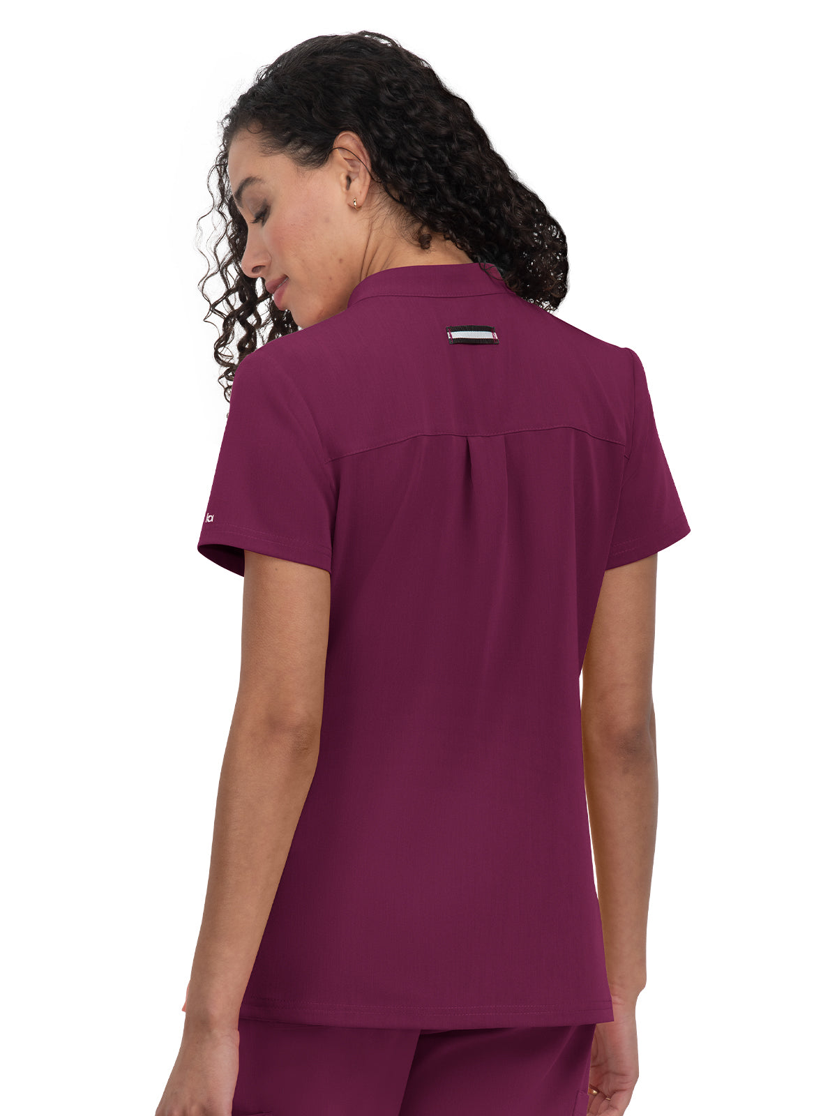 Women's 4-Pocket Zipper-Neck Mandarin Collar Driven Scrub Top