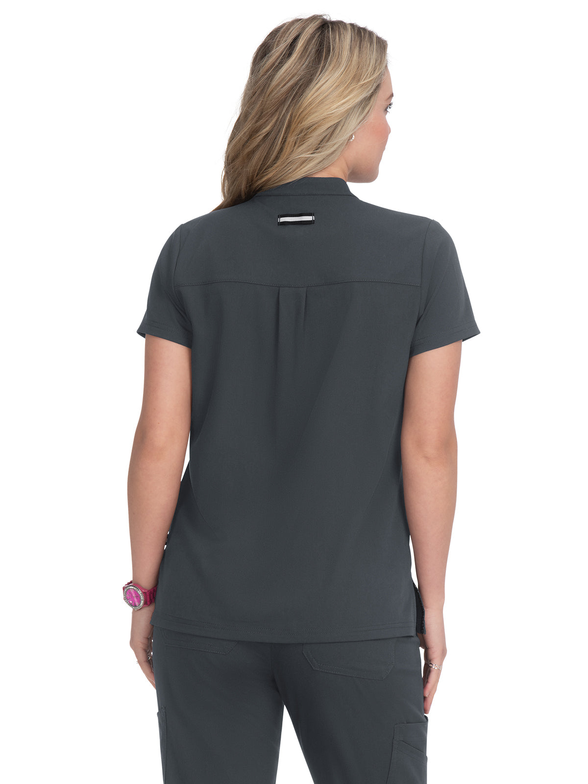 Women's 4-Pocket Zipper-Neck Mandarin Collar Driven Top