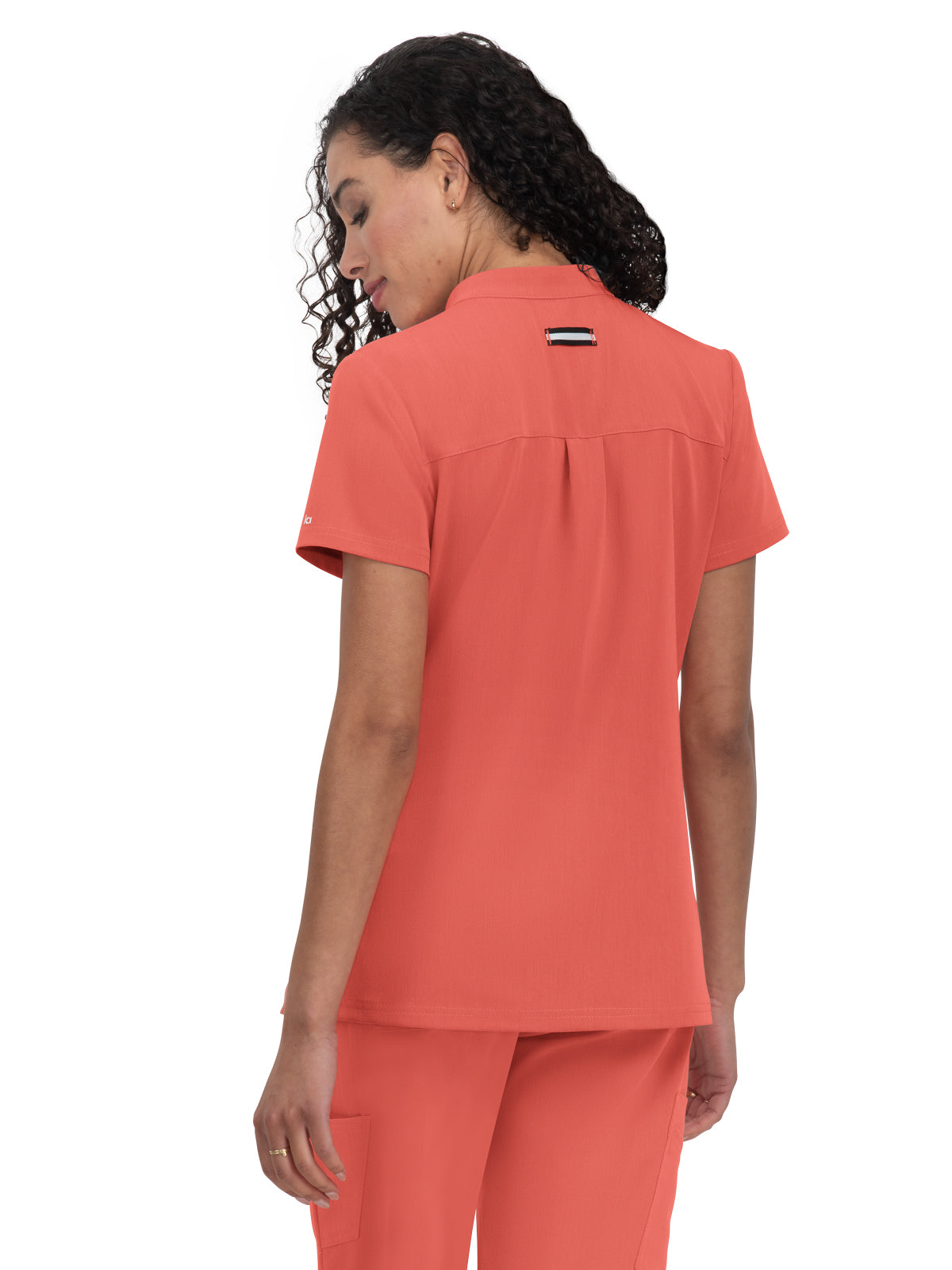 Women's 4-Pocket Zipper-Neck Mandarin Collar Driven Scrub Top