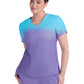 Women's 2-Pocket V-Neck Ombre Print Reclaim Scrub Top