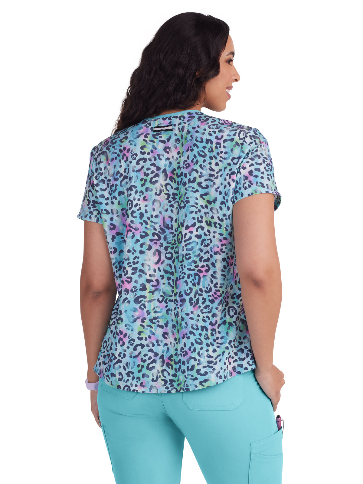 Women's 1-Pocket V-Neck Print Coming on Strong Scrub Top