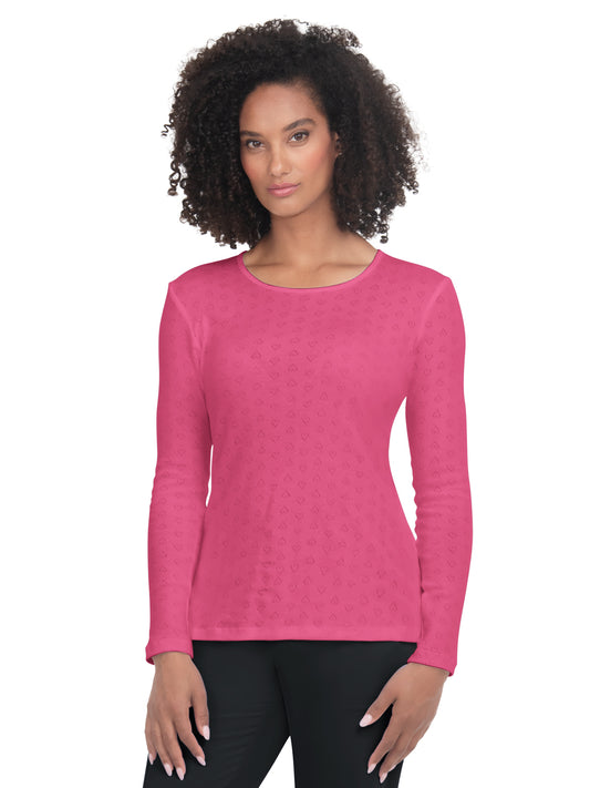 Women's Heart Pointelle Long-Sleeve Rohan Underscrub Tee