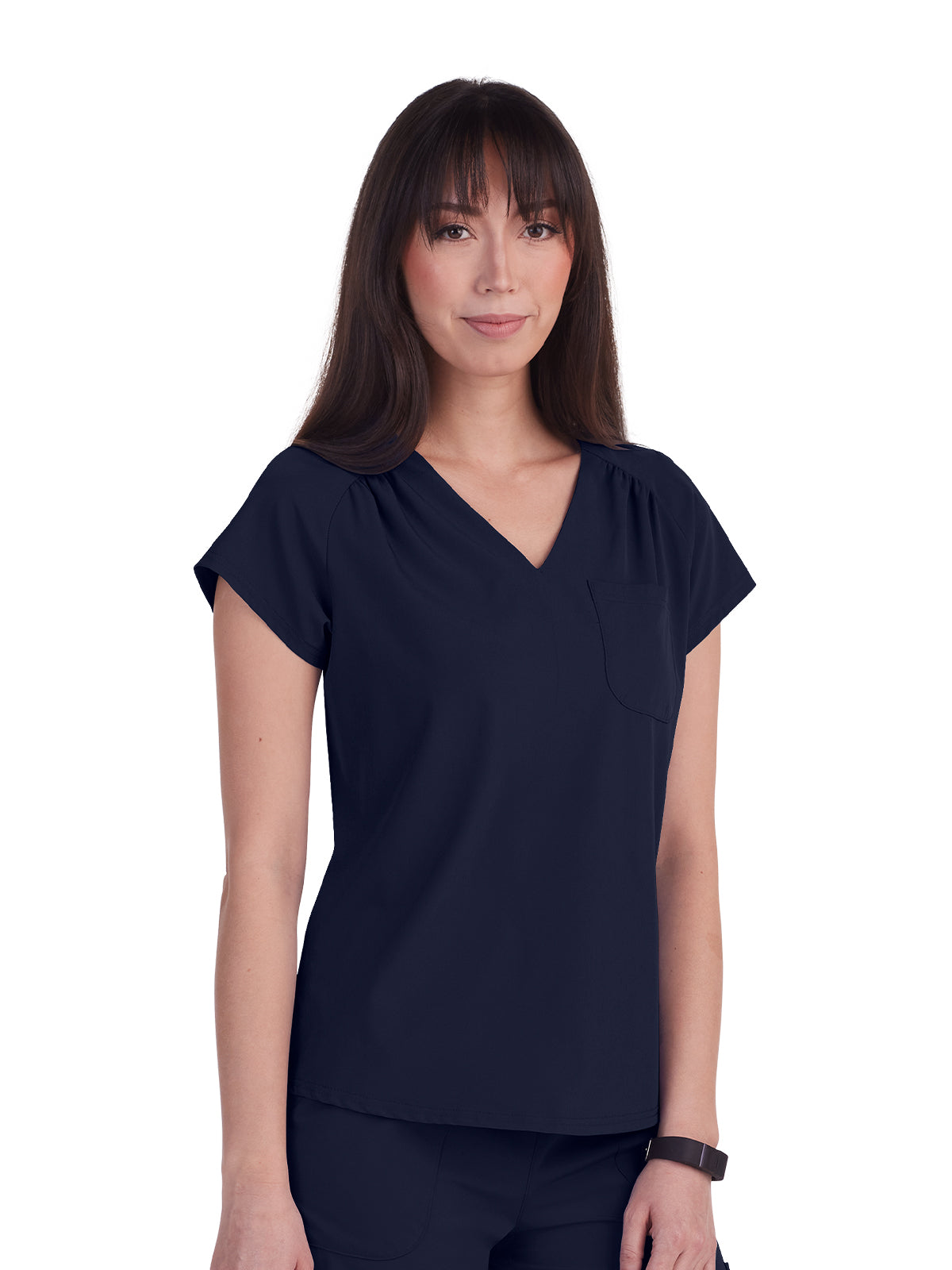 Women's 1-Pocket Heart-Shaped Neckline Eco-Friendly Kailani Scrub Top