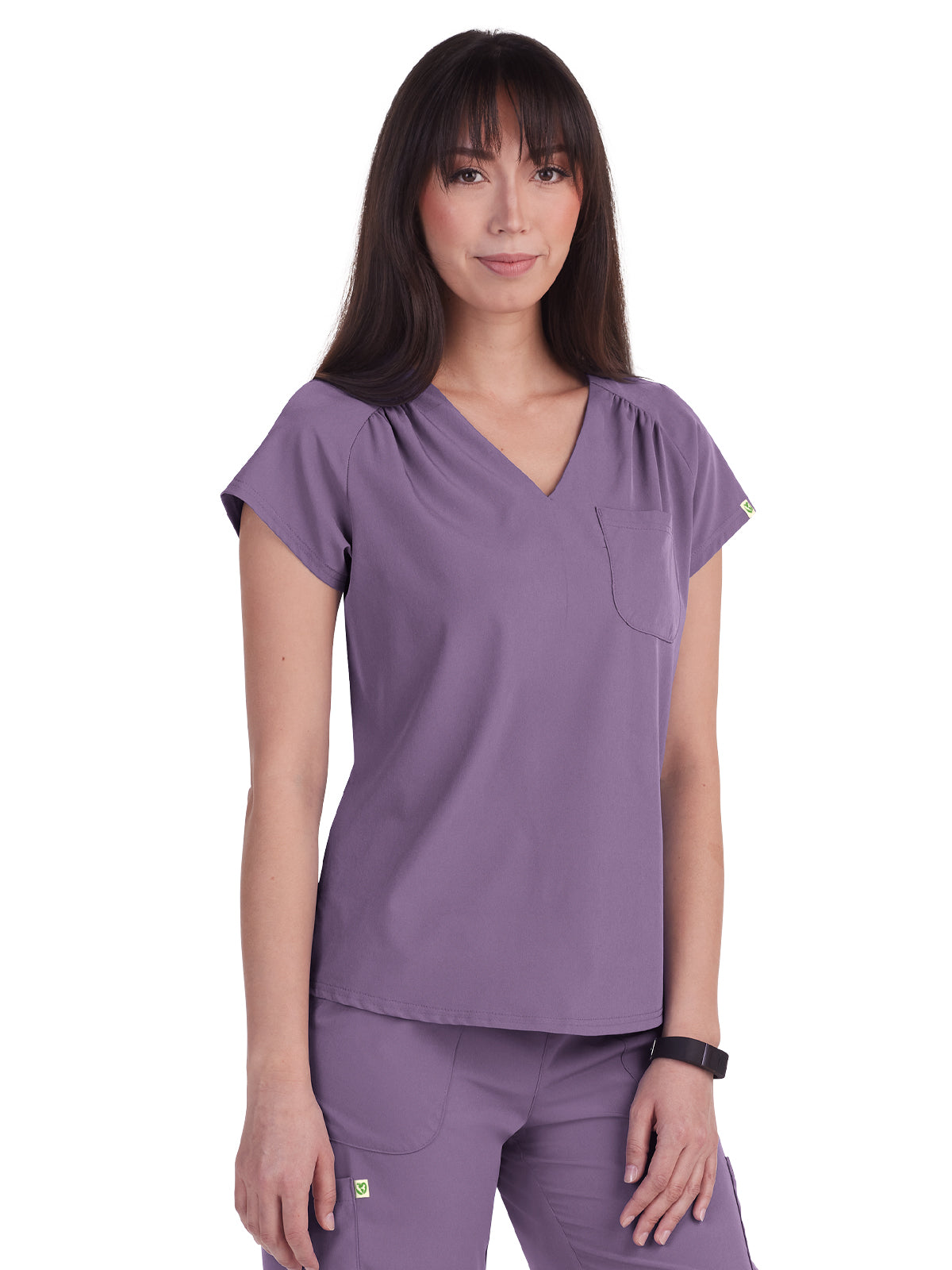 Women's 1-Pocket Heart-Shaped Neckline Eco-Friendly Kailani Scrub Top