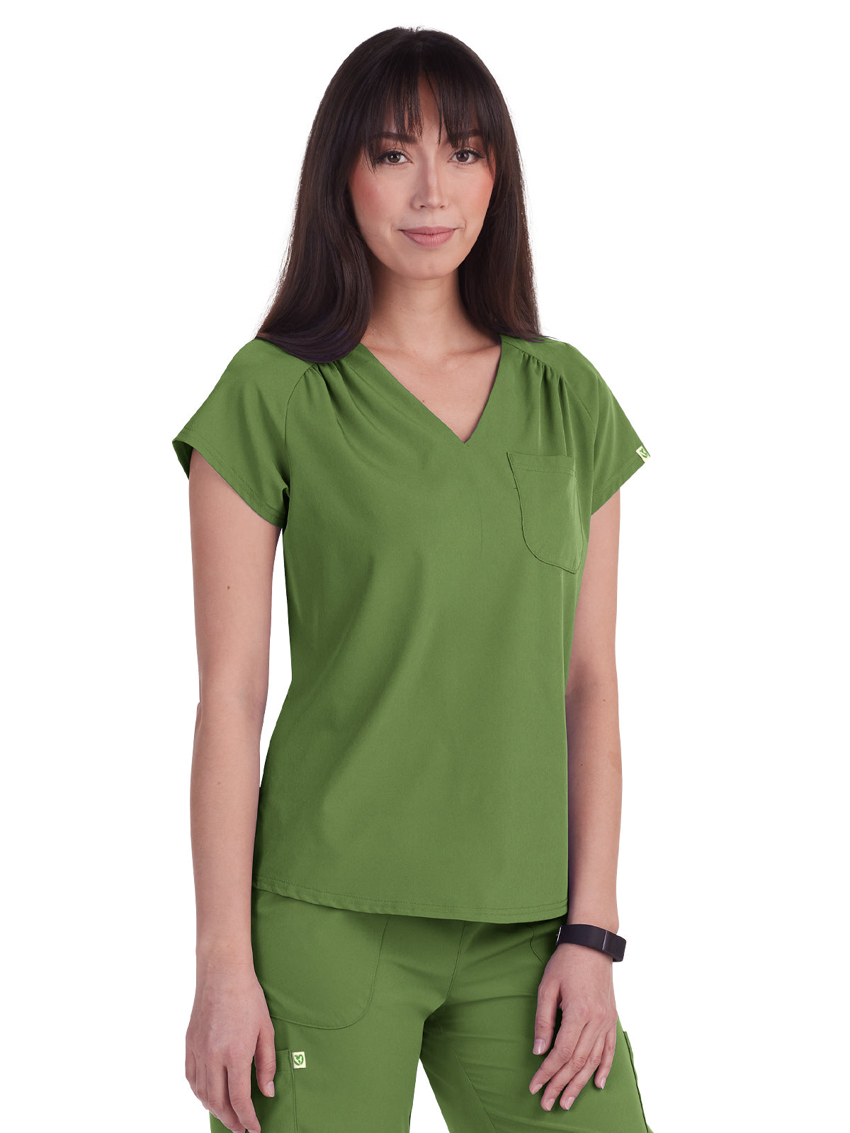 Women's 1-Pocket Heart-Shaped Neckline Eco-Friendly Kailani Scrub Top