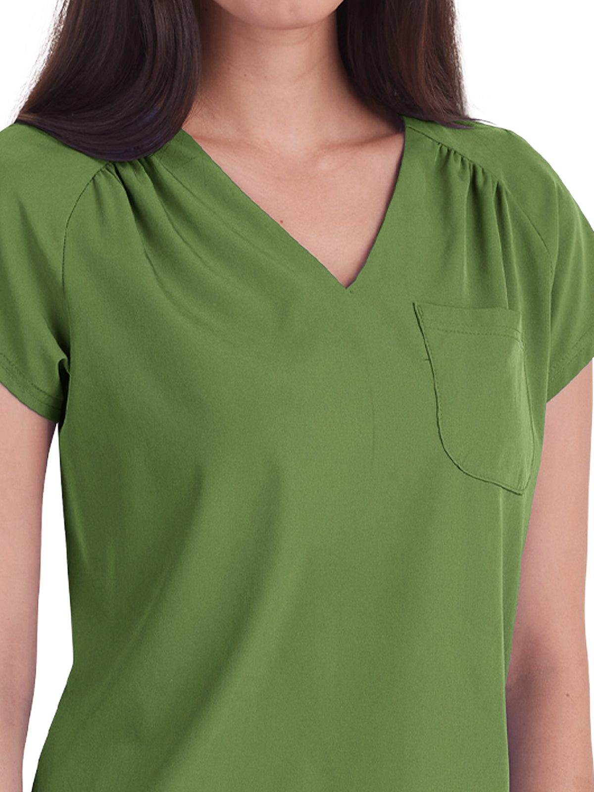 Women's 1-Pocket Heart-Shaped Neckline Eco-Friendly Kailani Scrub Top