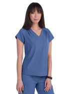 Women's One-Pocket Heart-Shaped Neckline Eco-Friendly Kailani Top - 1118 - Slate Blue