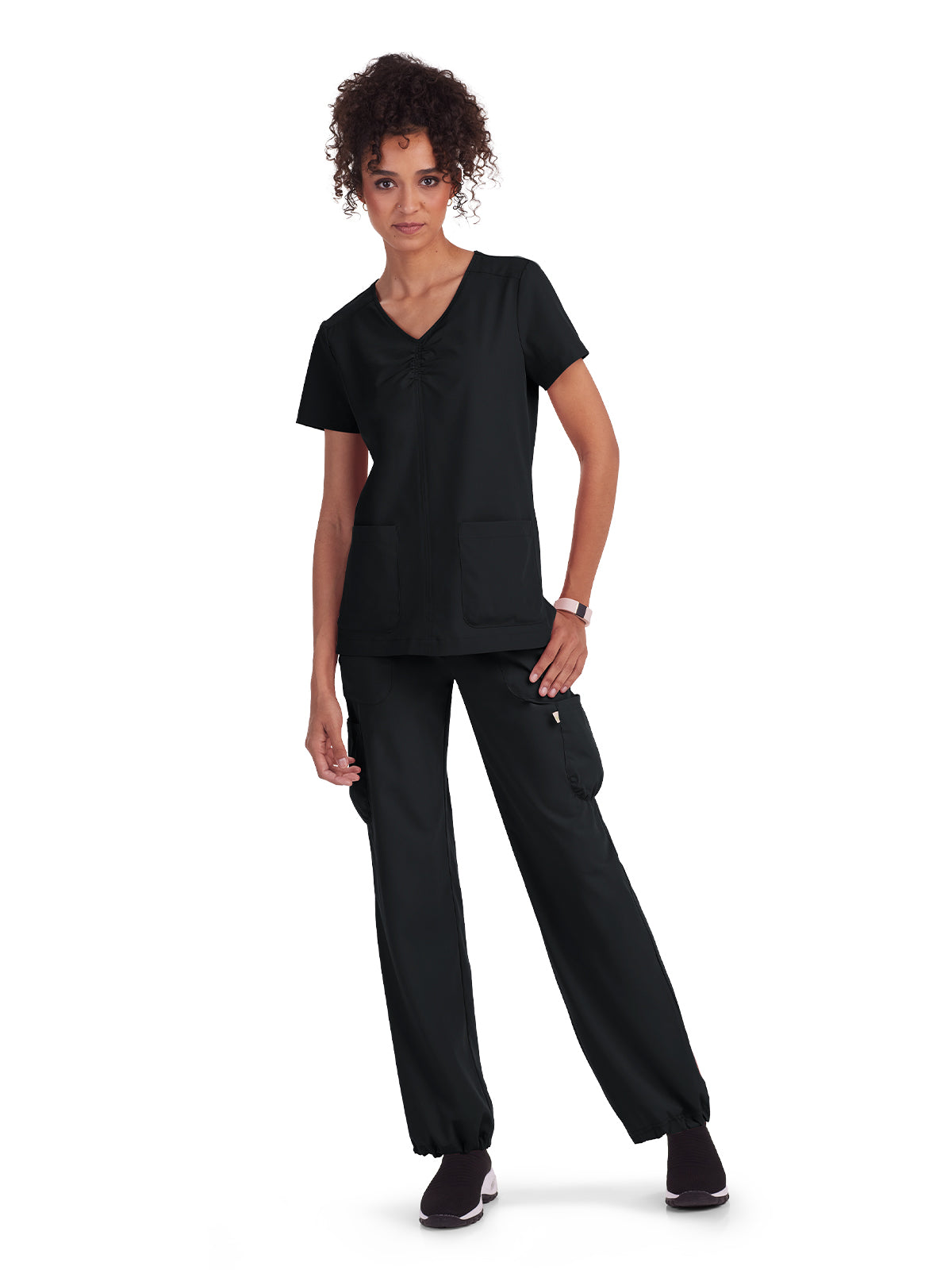 Women's Shirred Chest V-Neck Enik Scrub Top