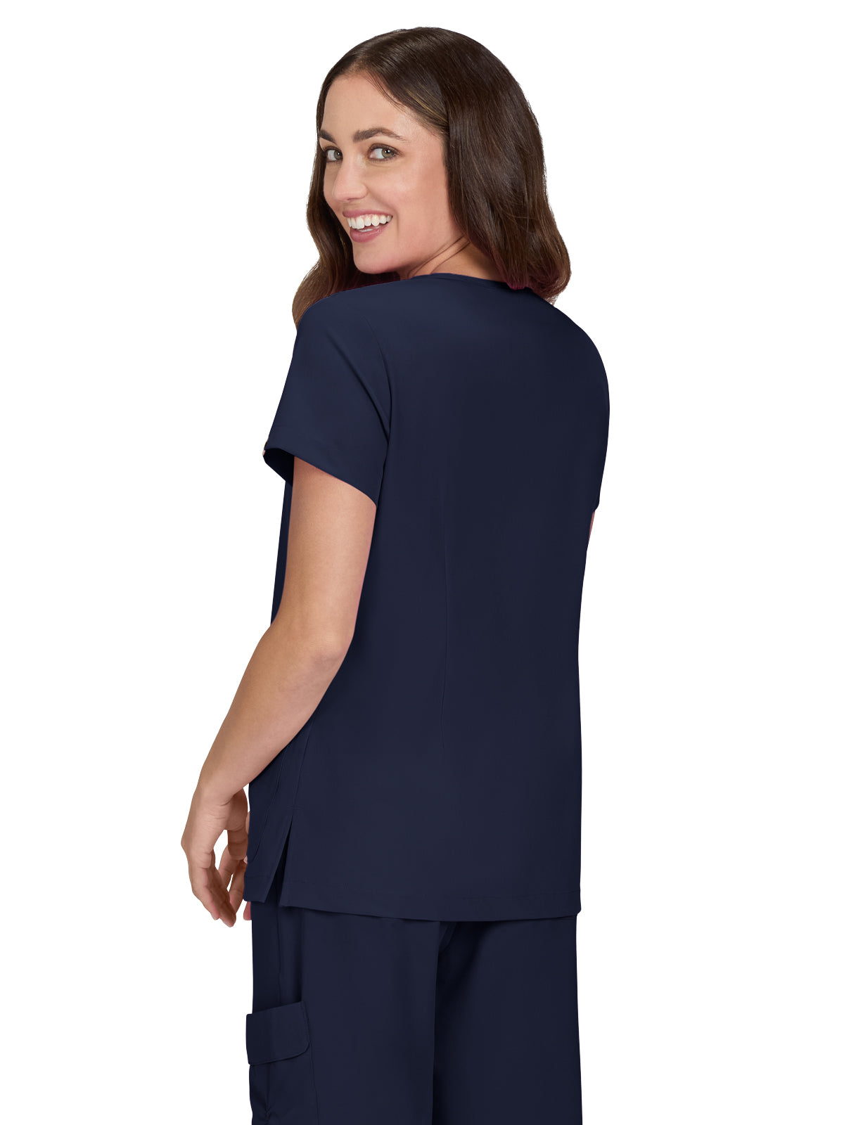 Women's Shirred Chest V-Neck Enik Scrub Top