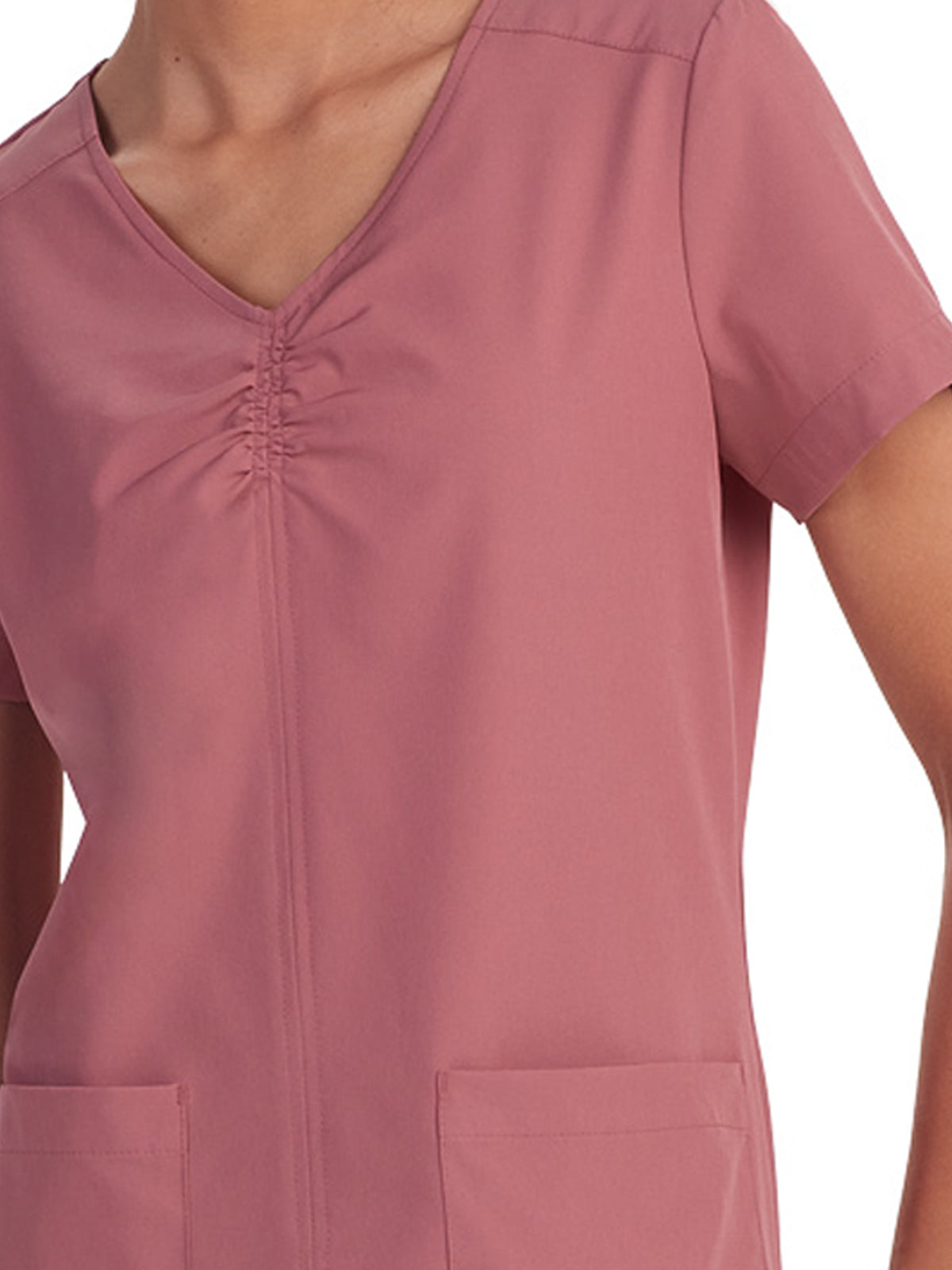 Women's Shirred Chest V-Neck Enik Scrub Top