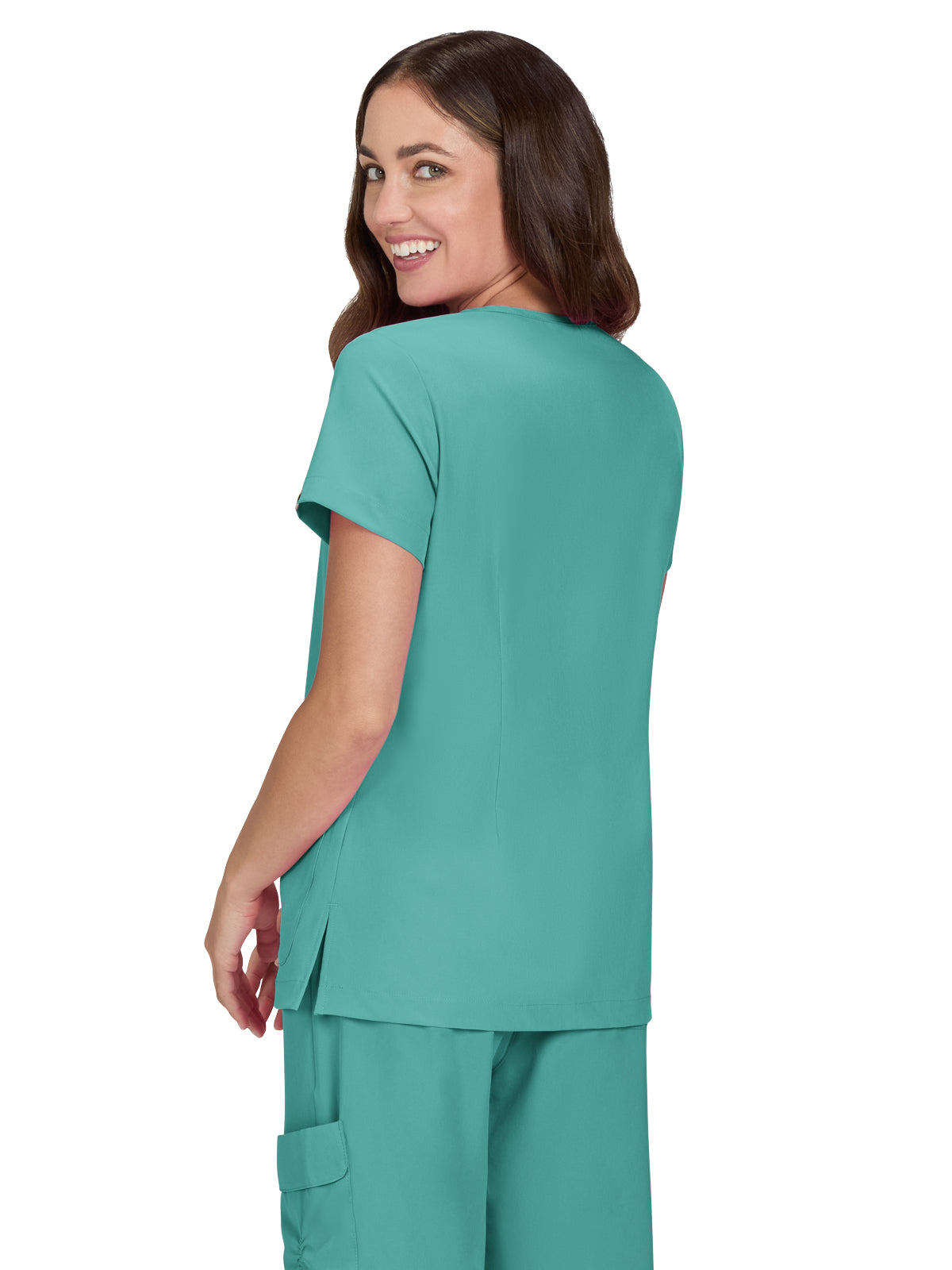 Women's Shirred Chest V-Neck Enik Scrub Top