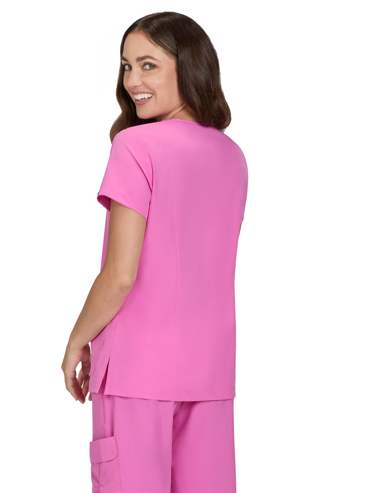 Women's Shirred Chest V-Neck Enik Scrub Top