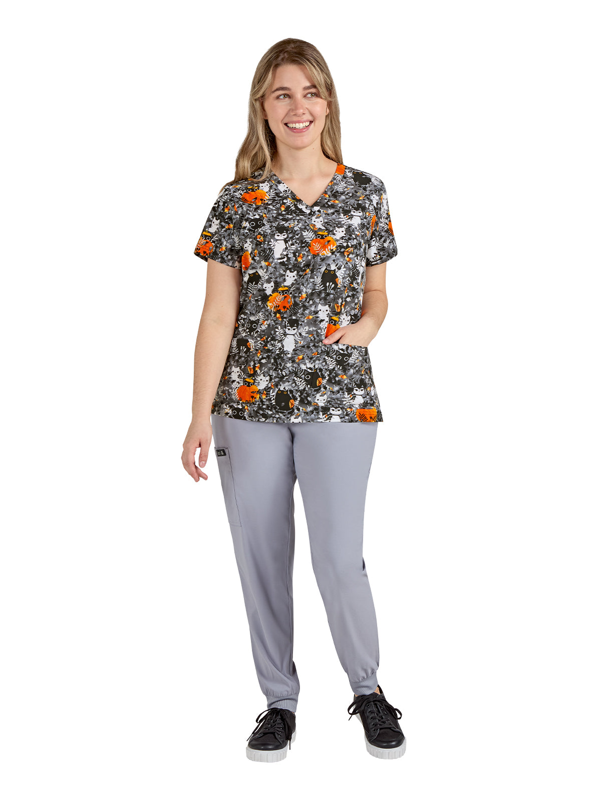 Women's 3-Pocket Print Rosalie Scrub Top