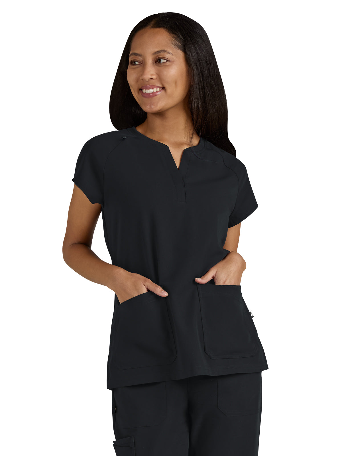 Women's Split-Neck Three-Pocket We Have Heart Top - 1124 - Black