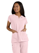 Women's Split-Neck Three-Pocket We Have Heart Top - 1124 - Pink Dream