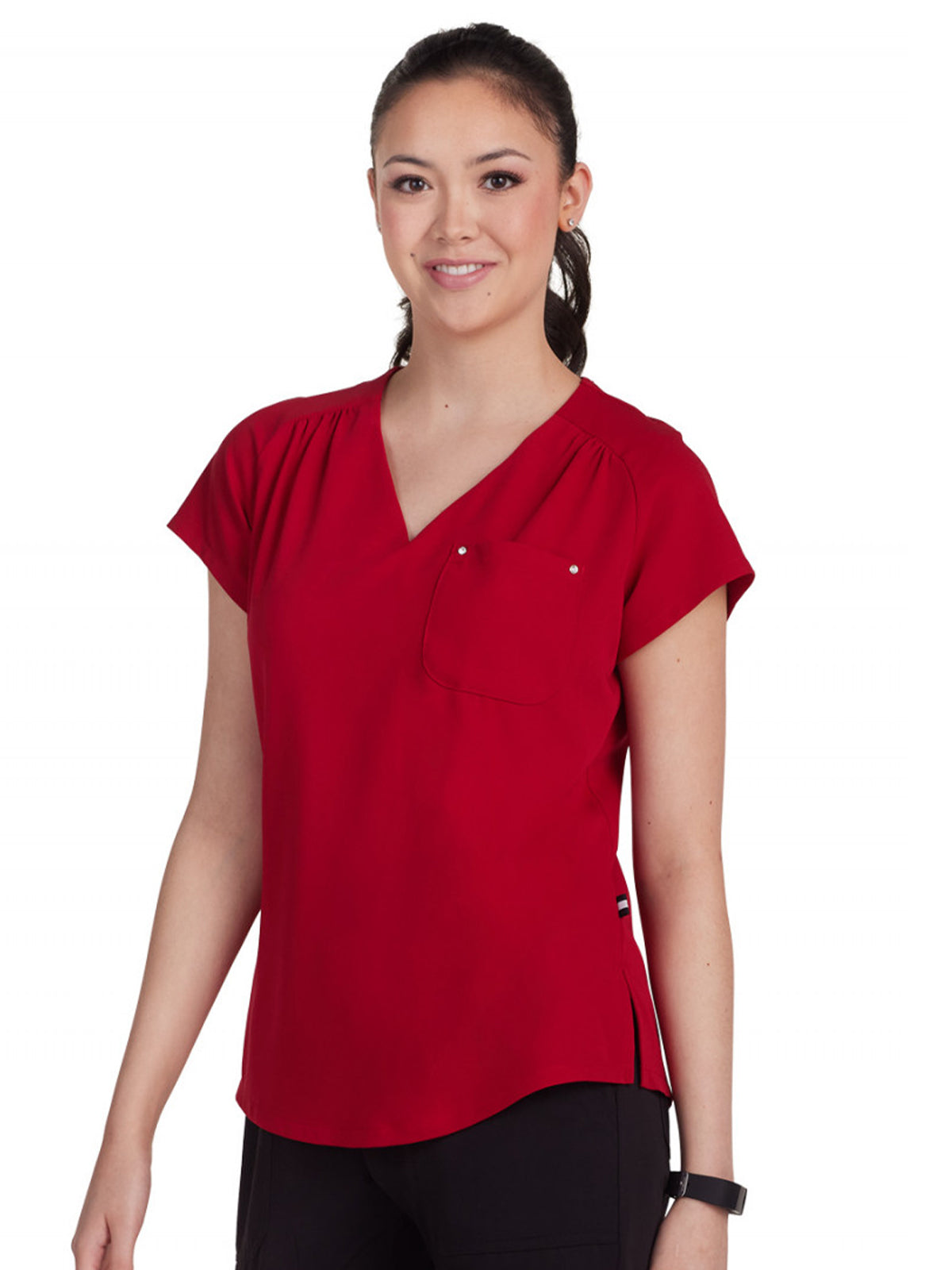 Women's Heart-Shaped Neckline Up and Going Scrub Top