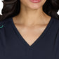 Women's Ribbed V-Neck 4-Pocket Sari Scrub Top