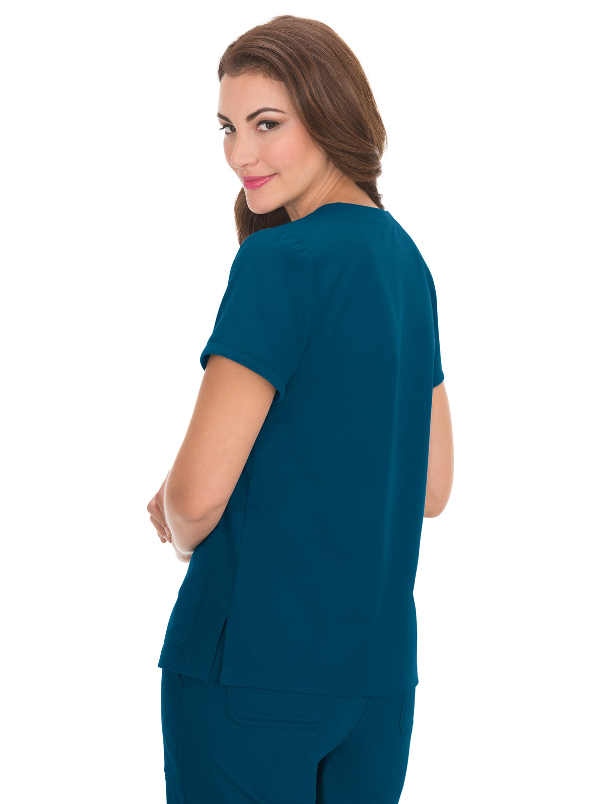 Women's 3-Pocket Soft Rib Trim V-Neck Nicole Scrub Top