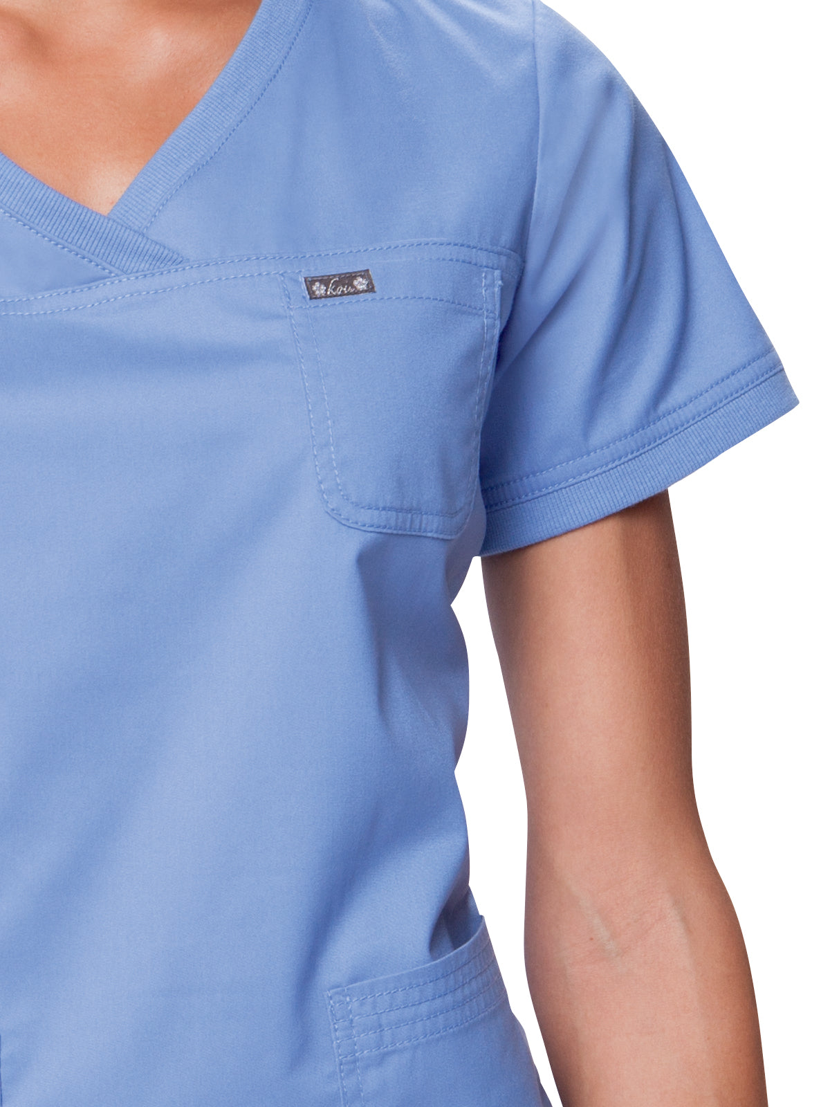 Women's 3-Pocket Soft Rib Trim V-Neck Nicole Scrub Top