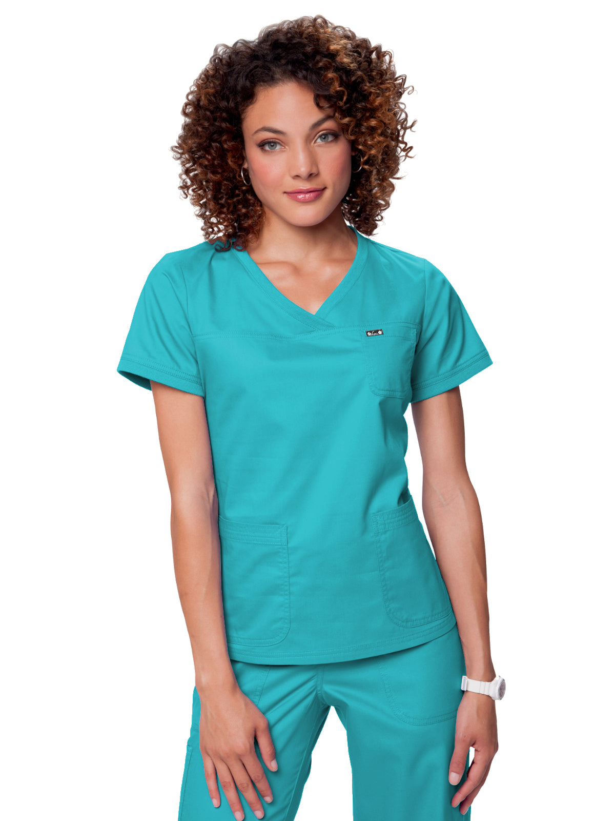 Women's 3-Pocket Soft Rib Trim V-Neck Nicole Scrub Top