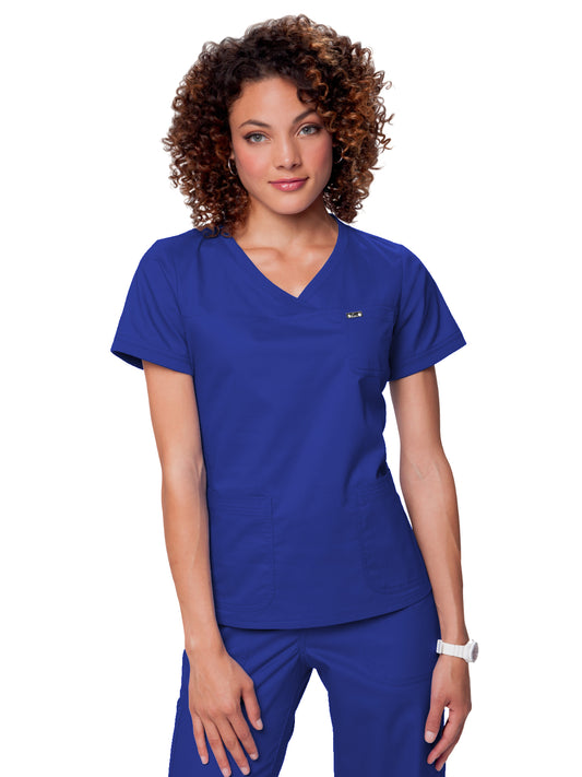 Women's 3-Pocket Soft Rib Trim V-Neck Nicole Scrub Top