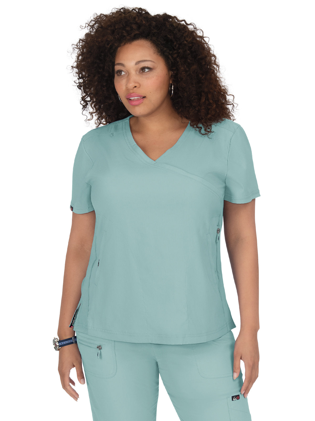 Women's Three-Pocket Mock-Wrap Philosophy Top - 316 - Sage