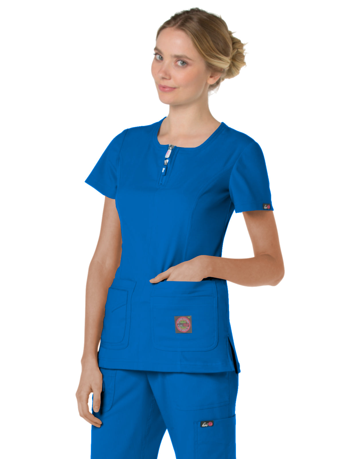 Women's 4-Pocket Zipper Neck Serenity Scrub Top