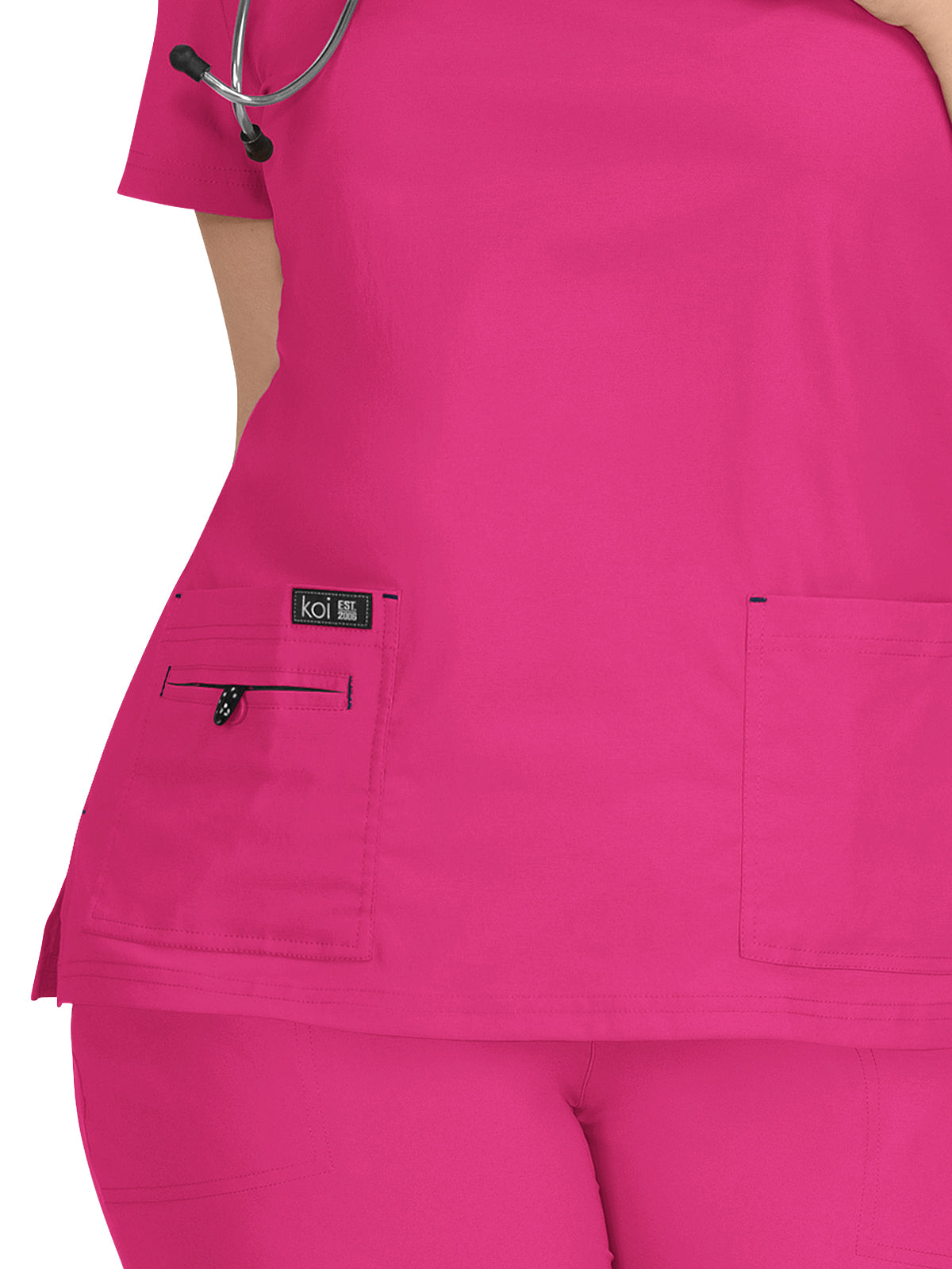 Women's 4-Pocket Stretch V-Neck Becca Scrub Top