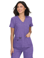 Women's Four-Pocket Stretch V-Neck Becca Top - 373 - Heather Wisteria