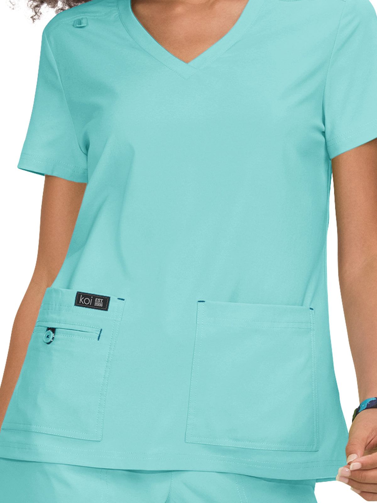 Women's 4-Pocket Stretch V-Neck Becca Scrub Top