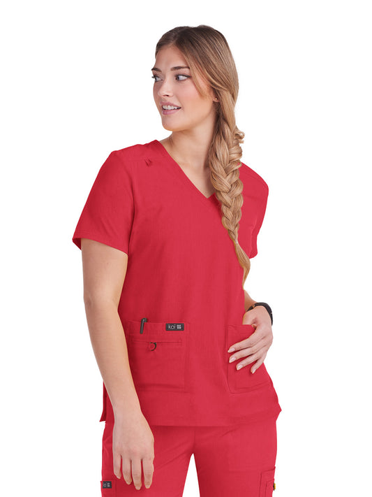 Women's 4-Pocket Stretch V-Neck Becca Scrub Top