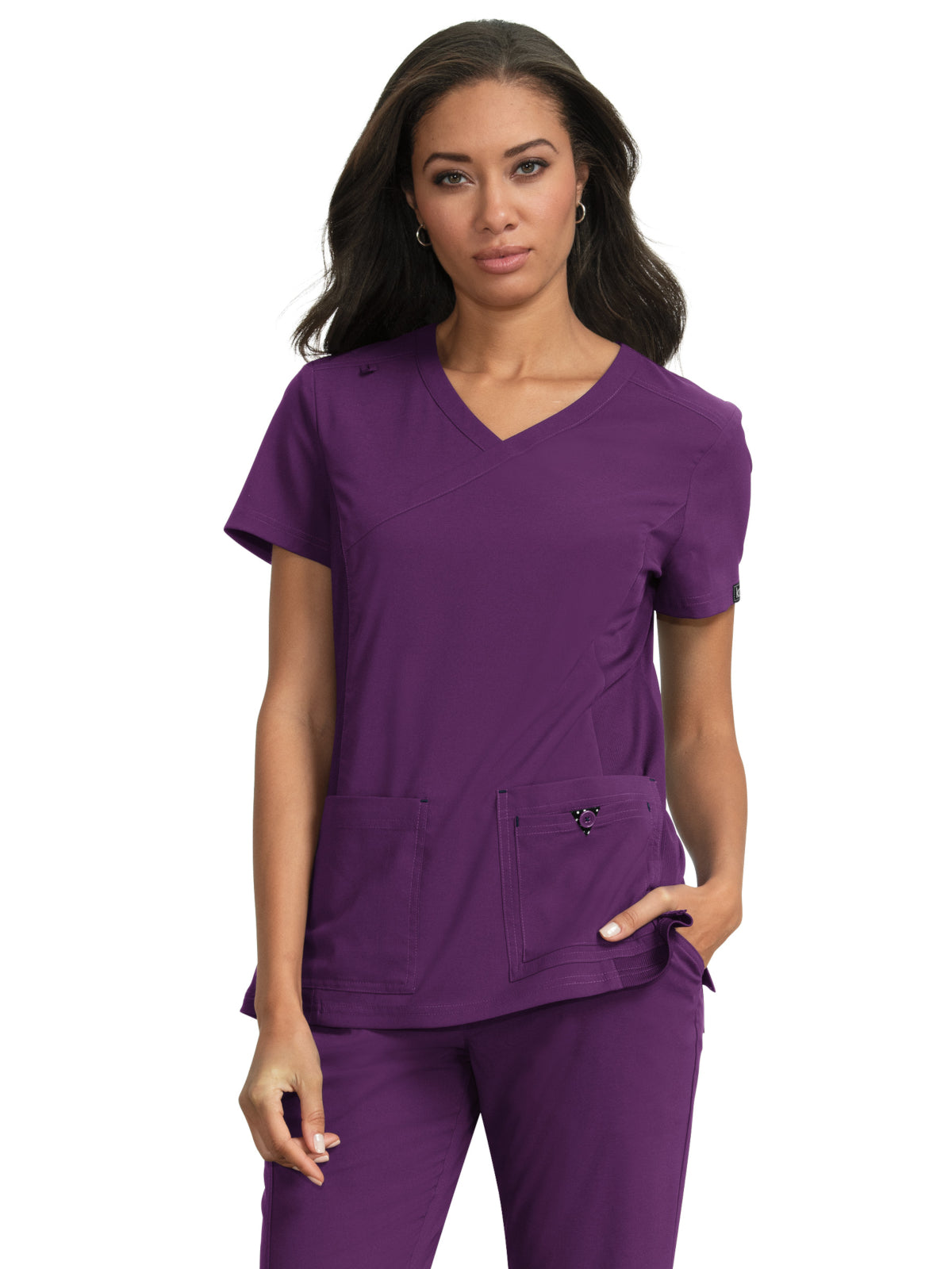 Women's Mock-Wrap Neck Katie Scrub Top