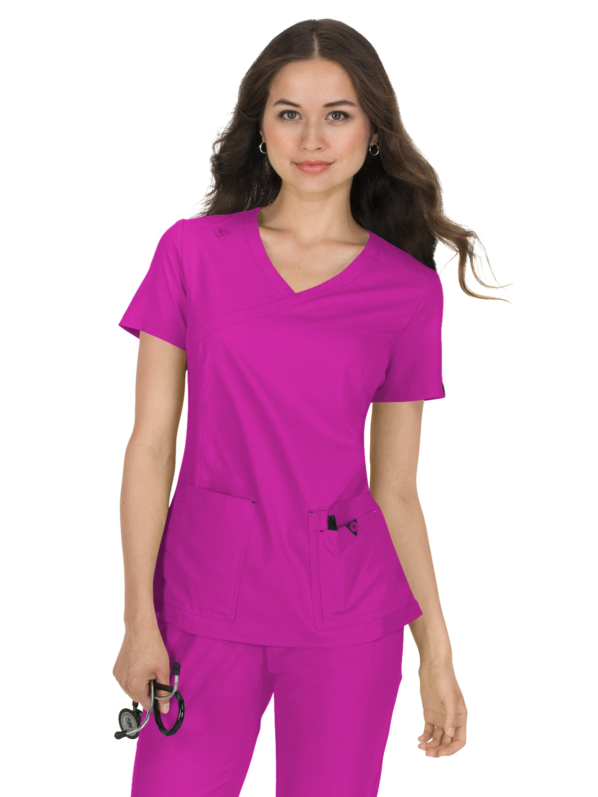 Women's Mock-Wrap Neck Katie Scrub Top