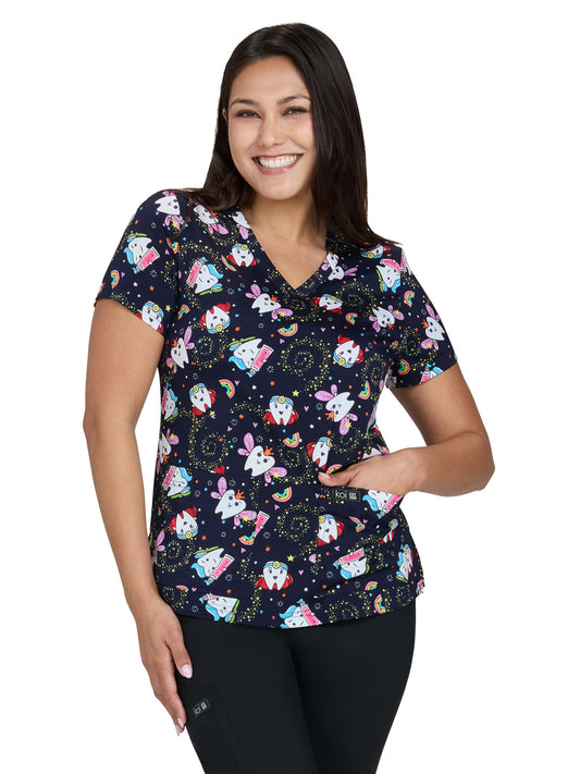 Women's Two-Pocket Athletic-Inspired, Breathable Mesh Leslie Top - 384PR - Toothie