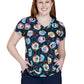 Women's Two-Pocket Print Top - 384PRA - Holiday Cats