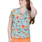 Women's Two-Pocket Print Top - 384PRA - Tis The Season