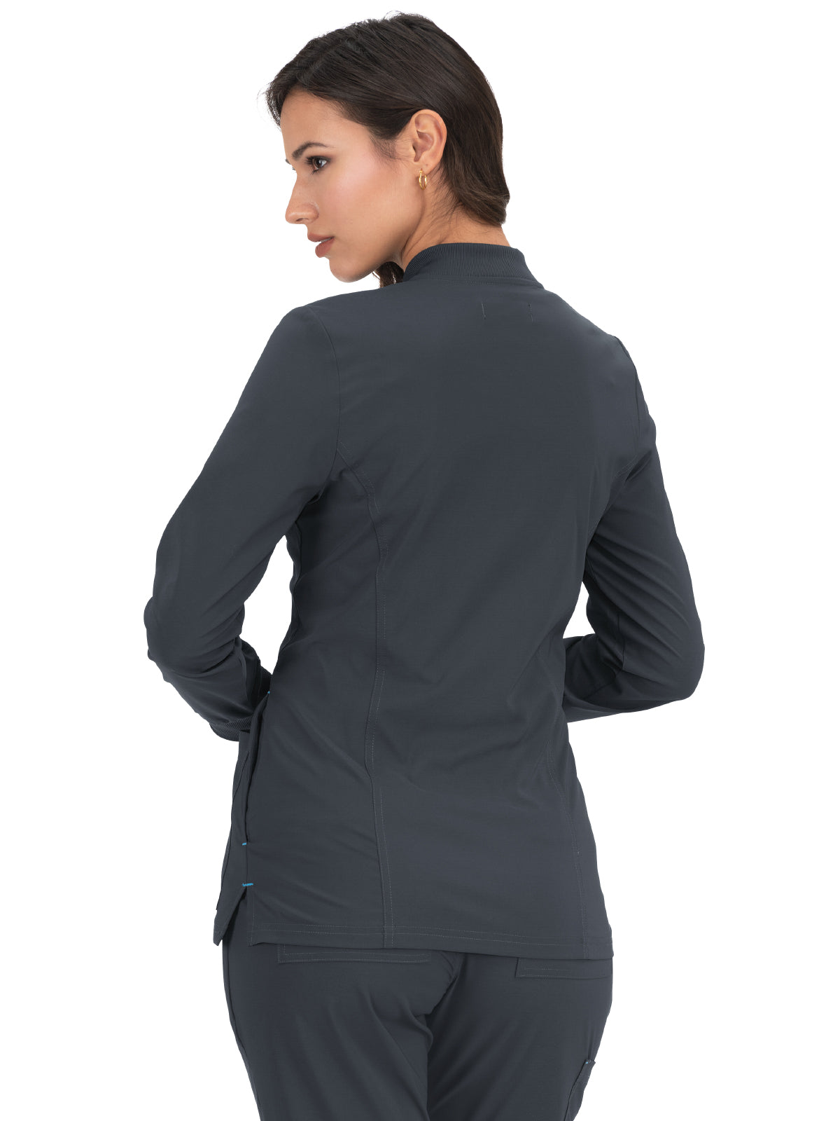 Women's 4-Pocket Rib Collar Andrea Scrub Jacket