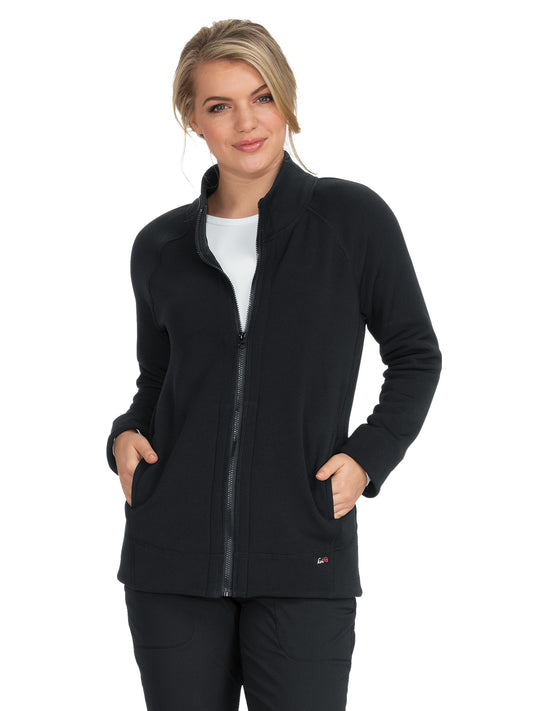 Women's 2-Pocket Super Soft Fleece Wellness Scrub Jacket