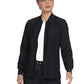 Women's Four-Pocket Zipper Front Stretch Always in Motion Jacket - 458 - Black