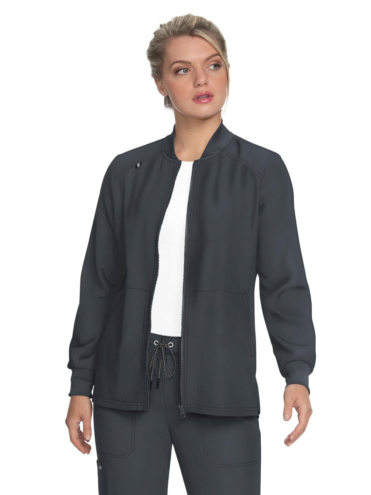 Women's Zipper Front Stretch Always in Motion Scrub Jacket